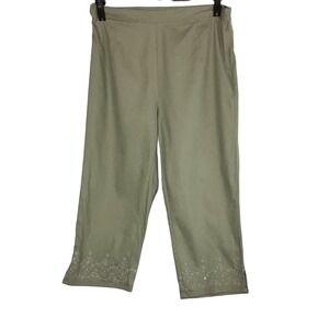 VINTAGE BILL BLASS JEANS STRETCH WOMENS CAPRI PANTS BLING SIZE 12